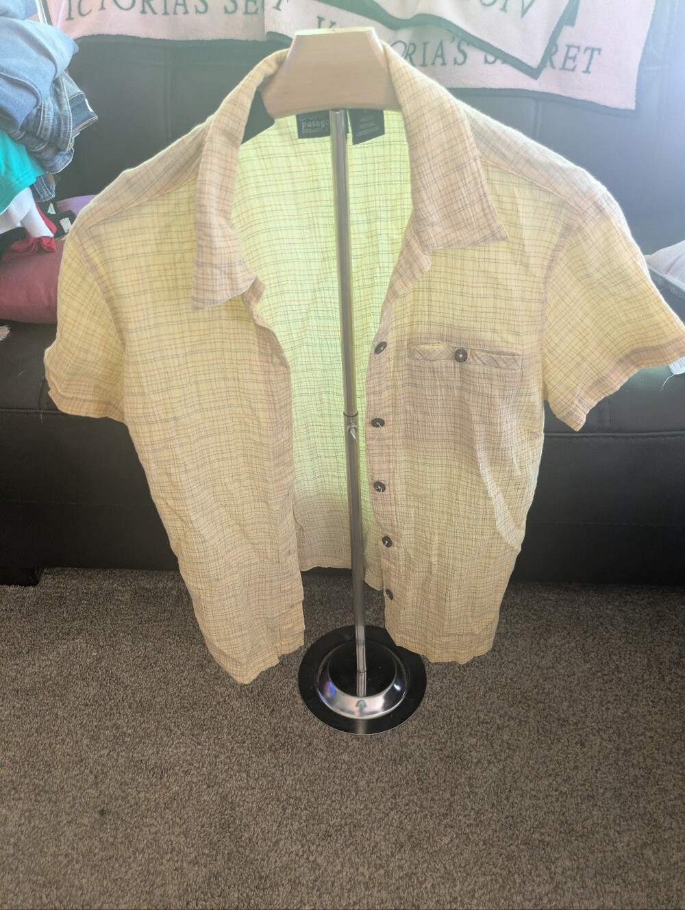 Patagonia Yellow Plaid Short-Sleeve Button-Down Shirt